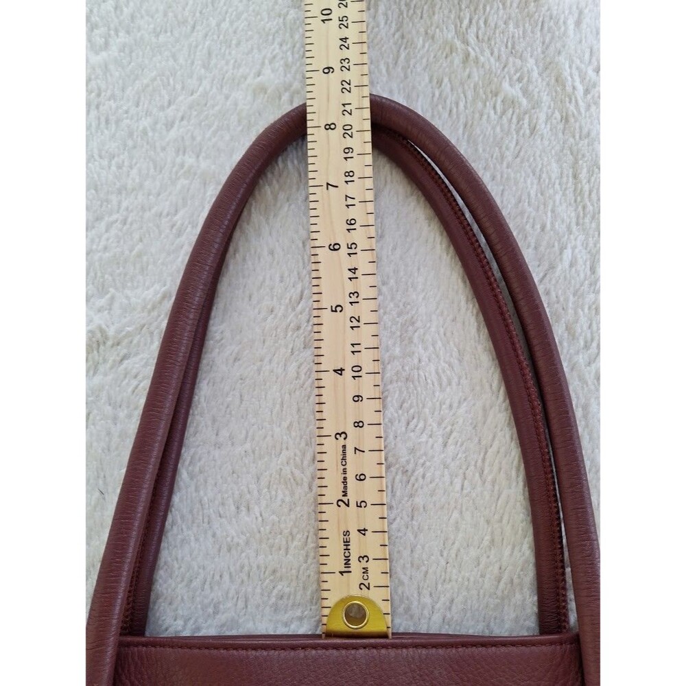 Vince Camuto Burgundy Leather Slouchy Fringe Tote Bag Shoulder Purse Western Zip - Picture 12 of 16